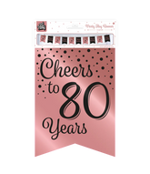 Banner 80 Jaar Zwart Roze 6m